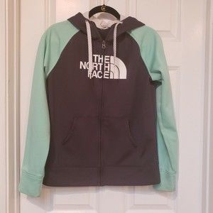 North Face 2 Tone Front Zip Hoodie Size M